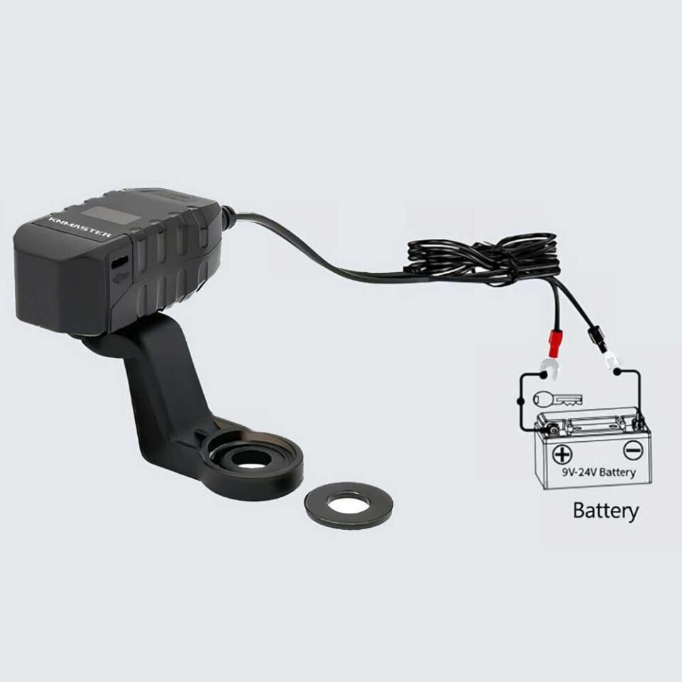 KNMaster UC200 Motosiklet USB ve Type-C Çift Girişli Şarj Soketi