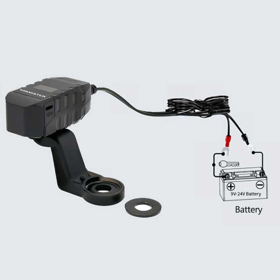 KNMaster UC200 Motosiklet USB ve Type-C Çift Girişli Şarj Soketi