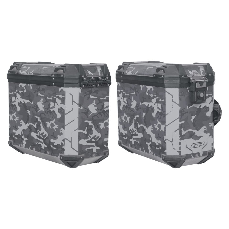 GP Kompozit DSN01 Üniversal40 lt. x 2 Desenli Aliminyum Yan Çanta Seti