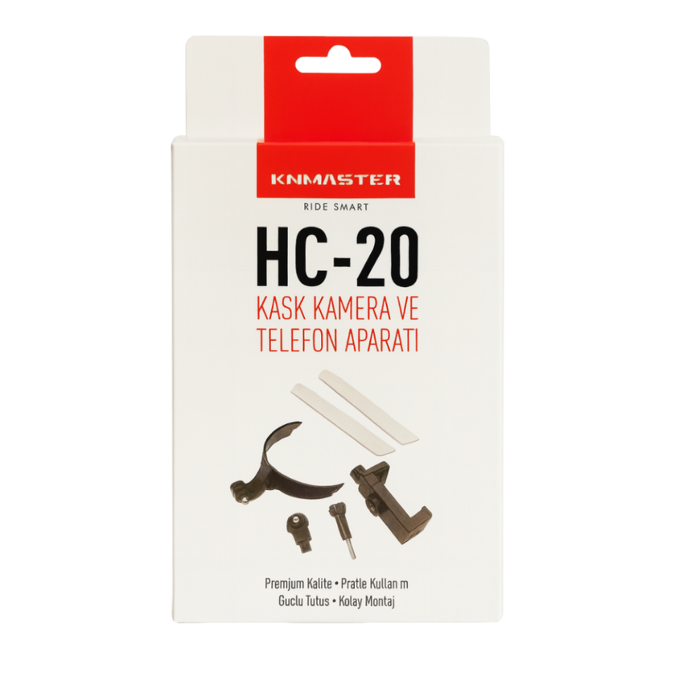 KNMaster HC-20 Motosiklet Kask Çene Yapıştırıcılı Telefon Ve Aksiyon Kamera Tutucu