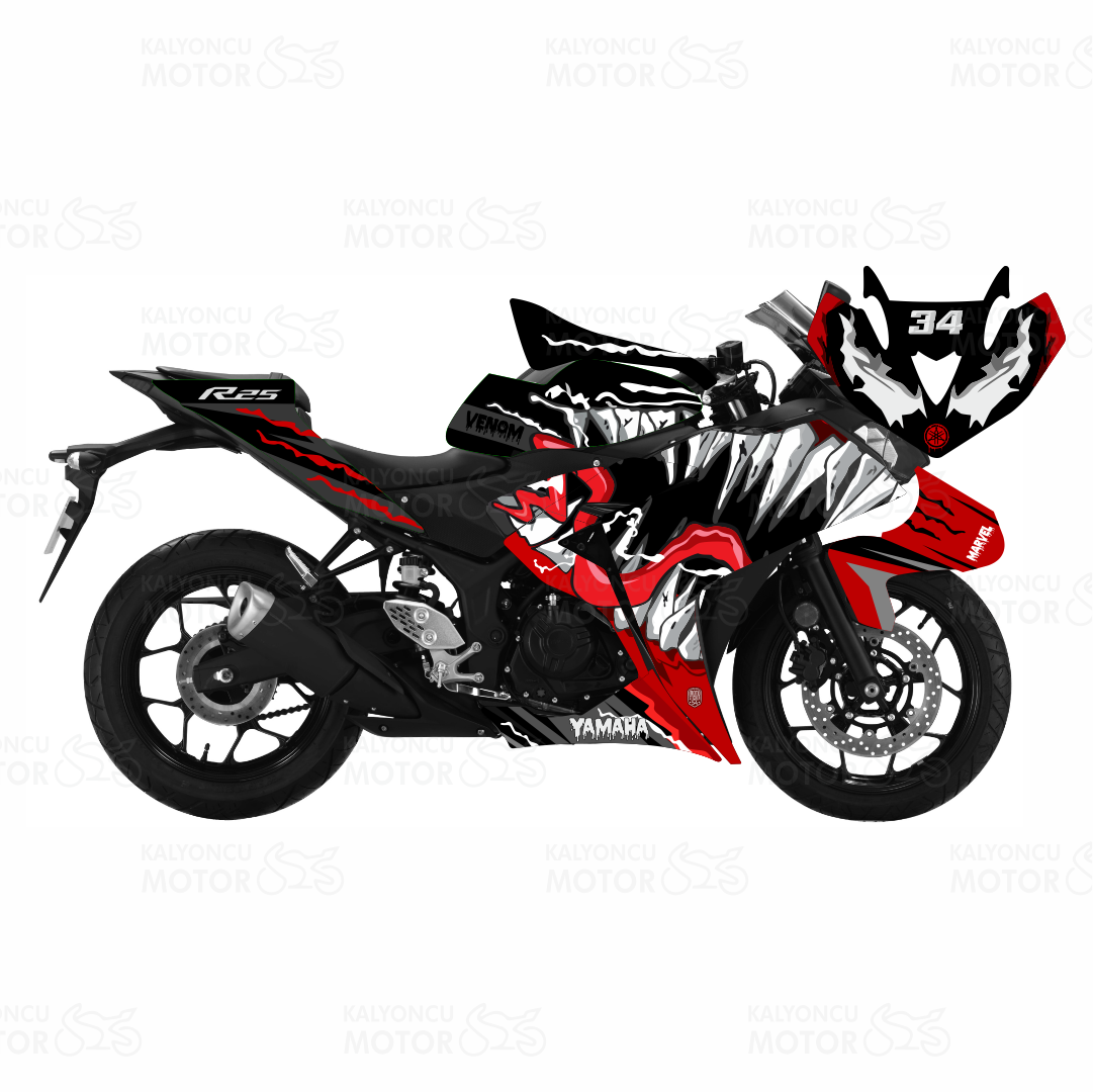 Yamaha R25 Venom Design Sticker Set