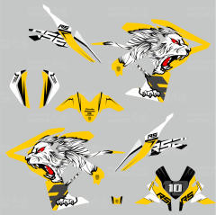 Bajaj Pulsar RS 200 Tiger Design Sarı Sticker Set