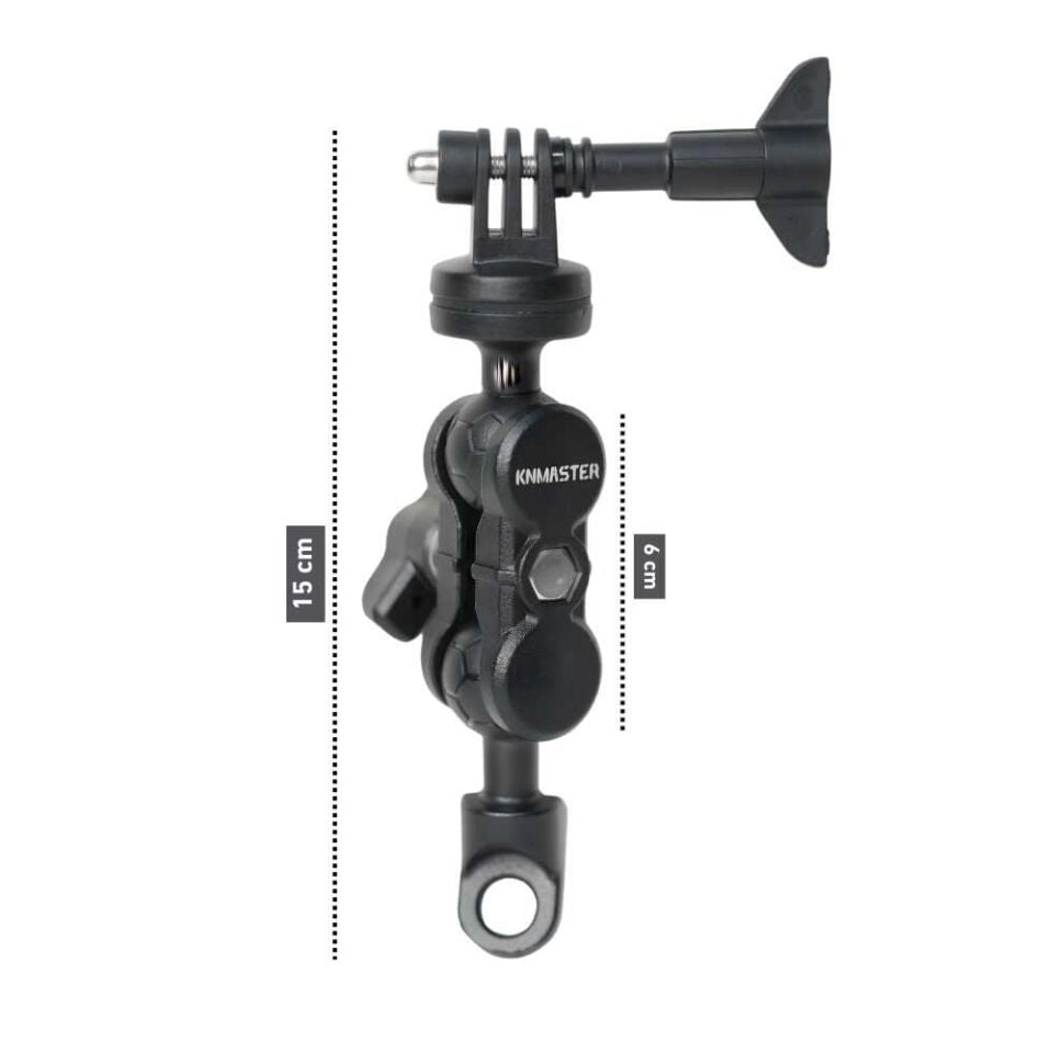 Knmaster MC110 – Ayna Dibi Bağlantılı 360° Ayarlanabilir Kamera Tutucu Aparat (15 cm)