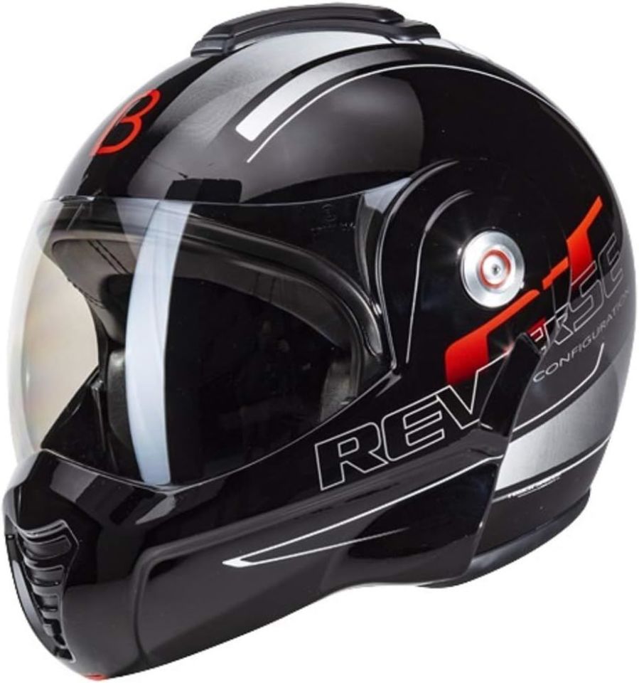 Beon B 702 Reverse Tam Açılır Kask Siyah Beyaz Kırmızı XL