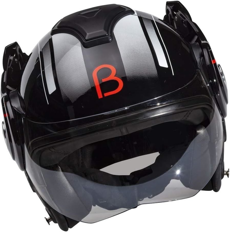 Beon B 702 Reverse Tam Açılır Kask Siyah Beyaz Kırmızı XL