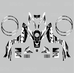 KTM Duke 390 Petronas Desing Sticker Set Siyah-Beyaz (2011-16)
