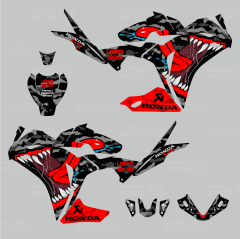 Honda CBR 125 R Asphalt Monster Design Siyah Sticker Set