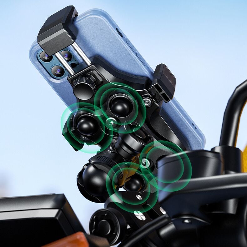 Nukrotech M25 Gidon Bağlantılı Titreşim Modüllü Motosiklet Telefon Tutucu