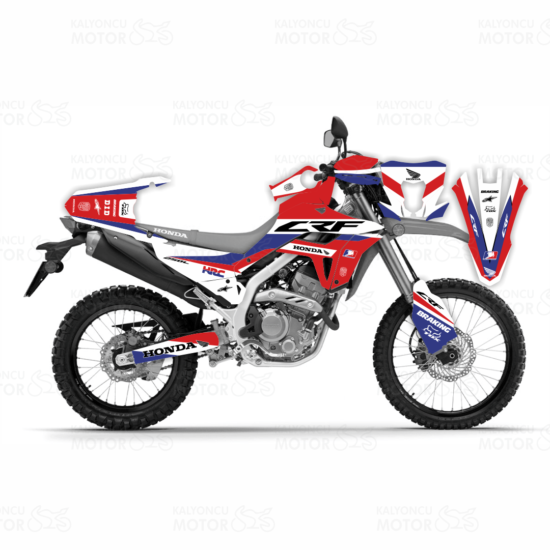 Honda CRF 250 L 2025-26 HRC Desing Kırmızı Beyaz Mavi Kaplama