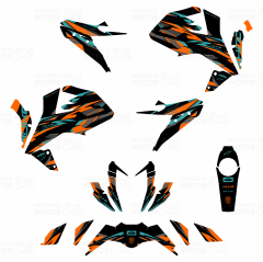 KTM Duke DK002 Design Siyah Turuncu Turkuaz (2017-2022)