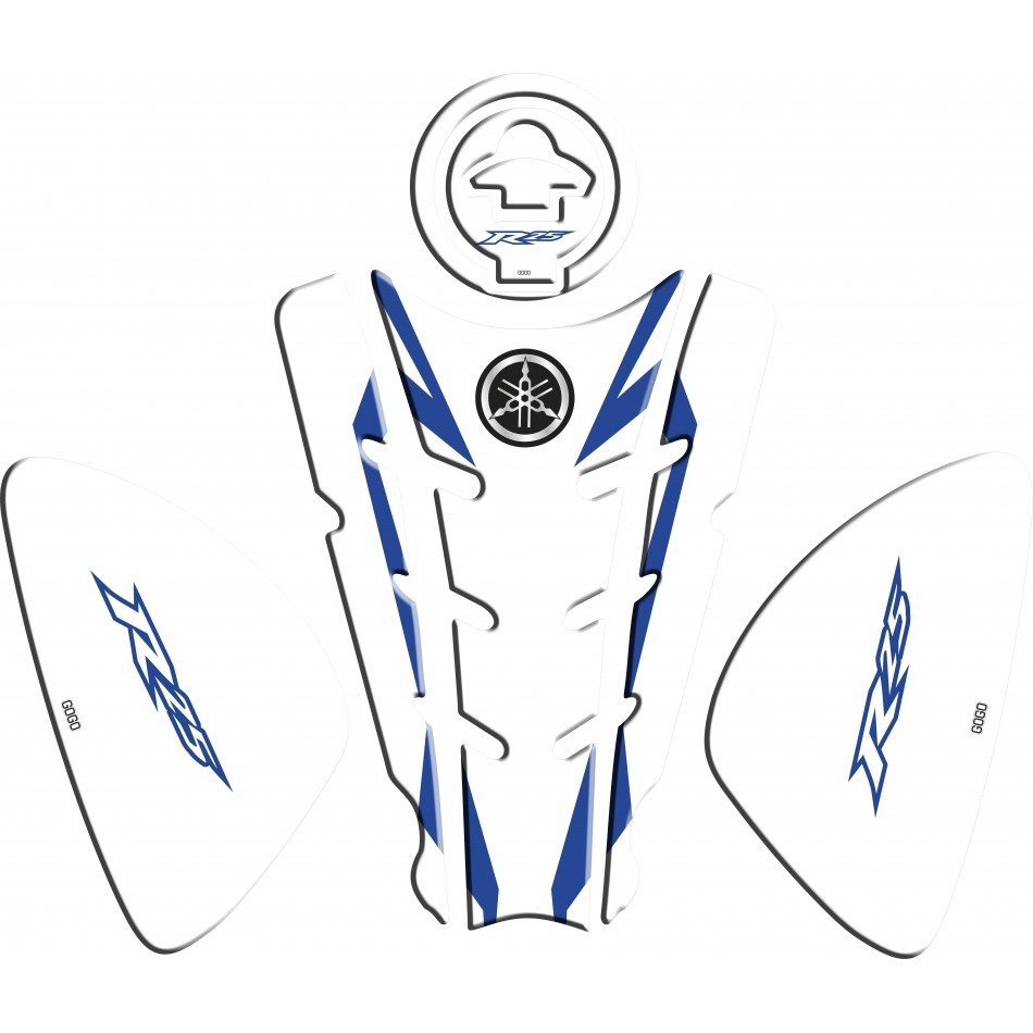 Yamaha YZF R25 Tank Pad Mavi-Beyaz (Özel Kesim)