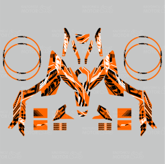 KTM Duke 200 Xtreme Lines Design Sticker Set Turuncu-Siyah-Beyaz (2011-2016)