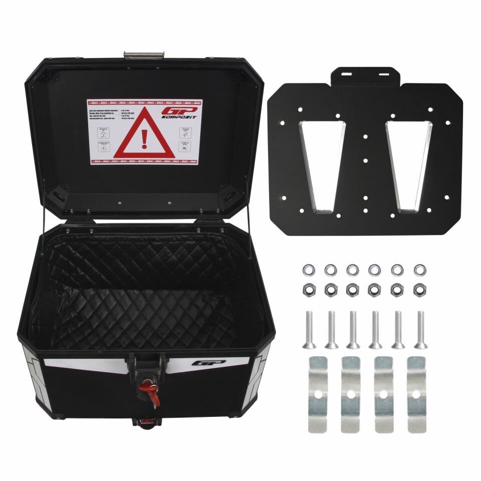 GP Kompozit Üniversal 57 lt. Alüminyum Motosiklet Çantası Siyah