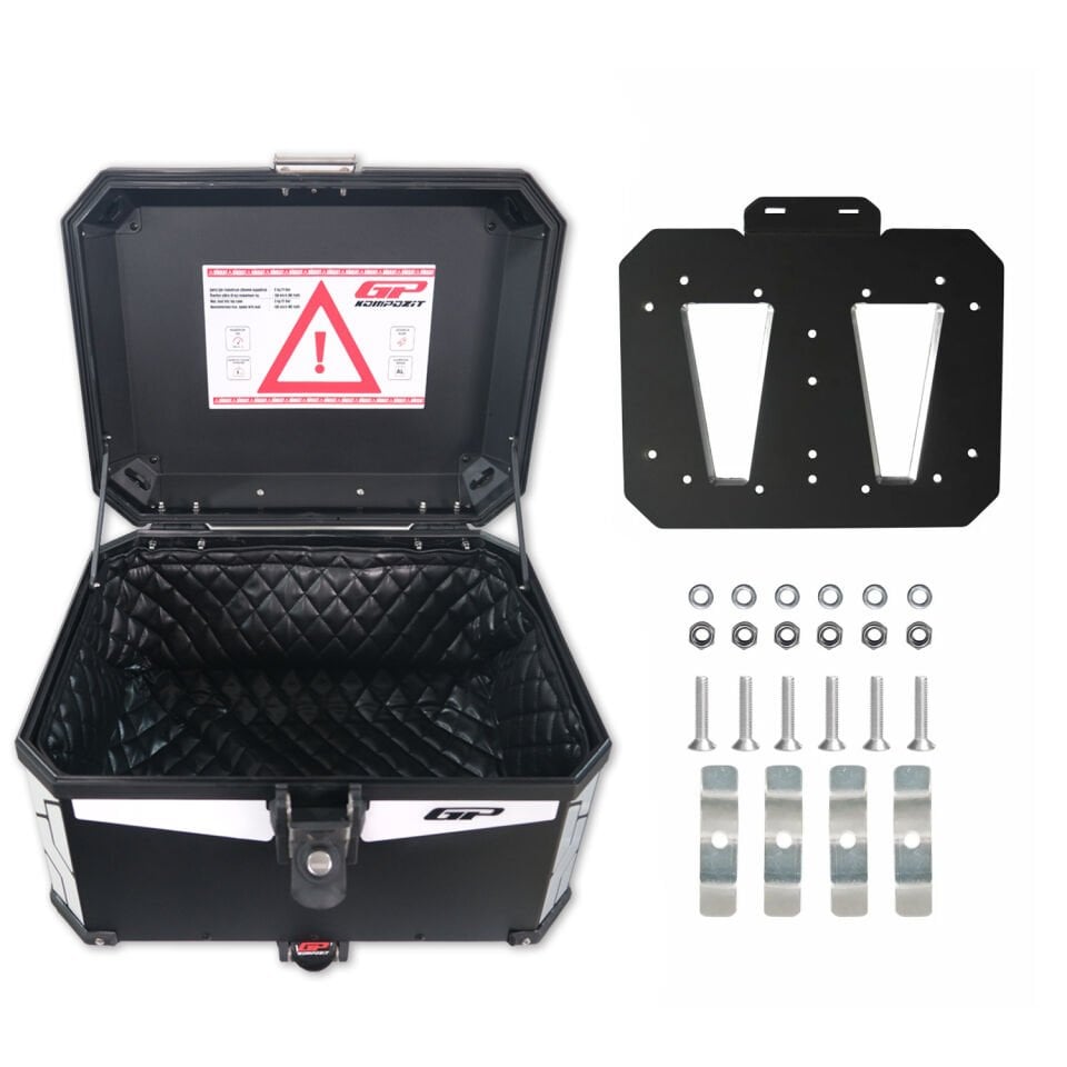 GP Kompozit Üniversal 45 lt. Alümiyum Motosiklet Çantası Siyah