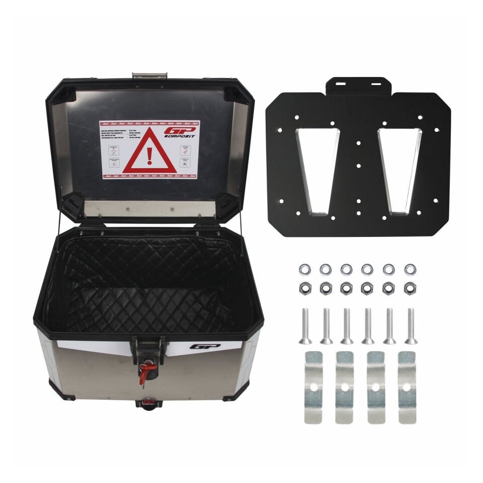 GP Kompozit Üniversal 45 lt. Alüminyum Motosiklet Çantası Gri