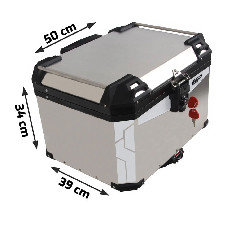 GP Kompozit Üniversal 45 lt. Alüminyum Motosiklet Çantası Gri