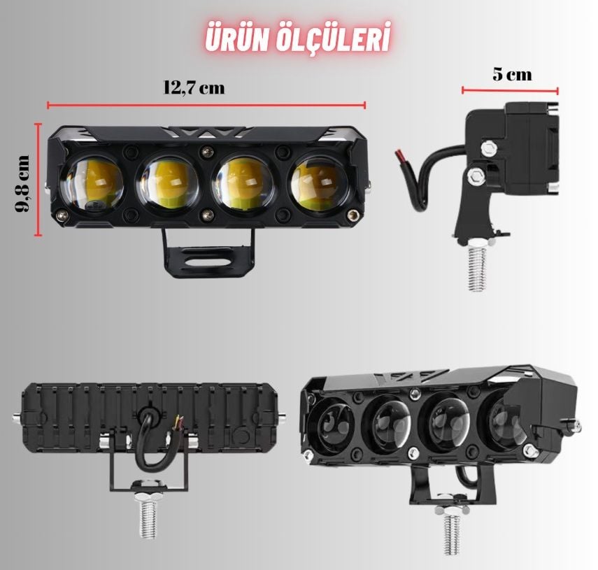 Motosiklet Turbo Led Sis Lamba MN4 (Çift Renk)