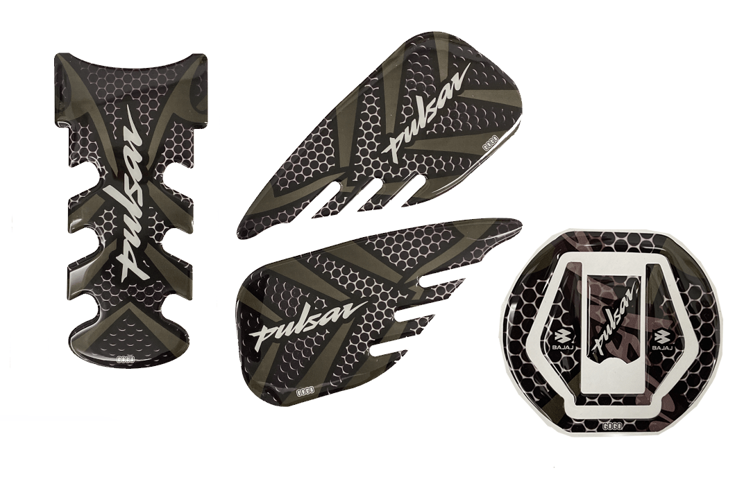 Bajaj Pulsar 200 NS Tank Pad + Yan Pad Seti Siyah