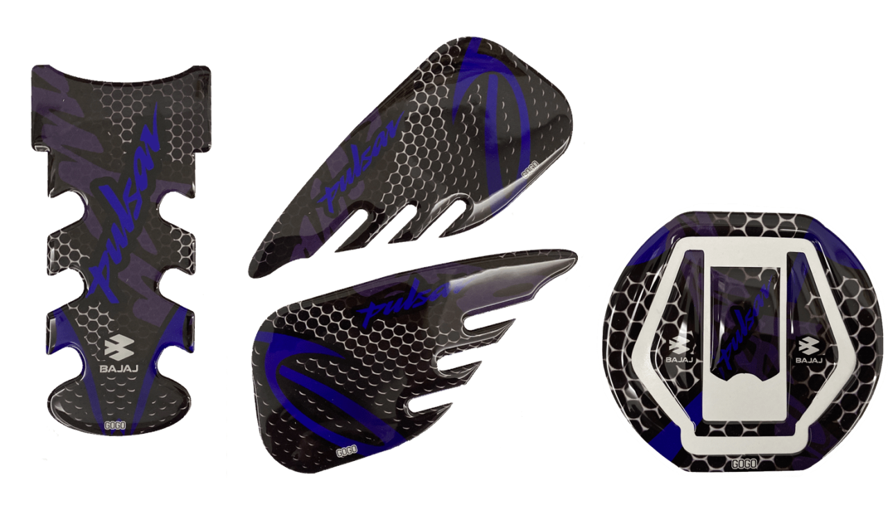 Bajaj Pulsar 200 NS Tank Pad + Yan Pad Seti Mavi