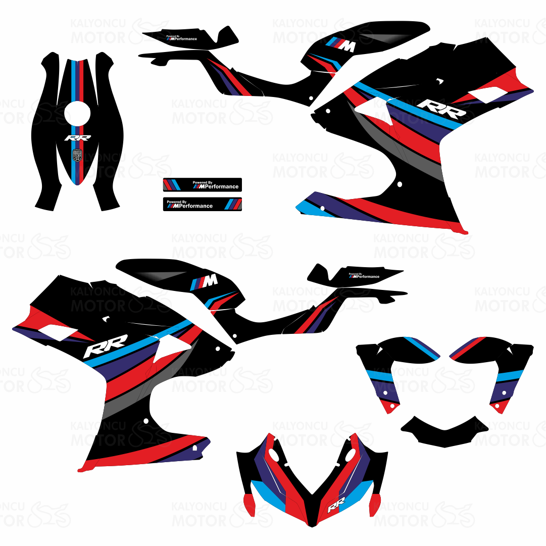 RKS R250 M Power Design Motosiklet Sticker Set Siyah | Kalyoncu Motor