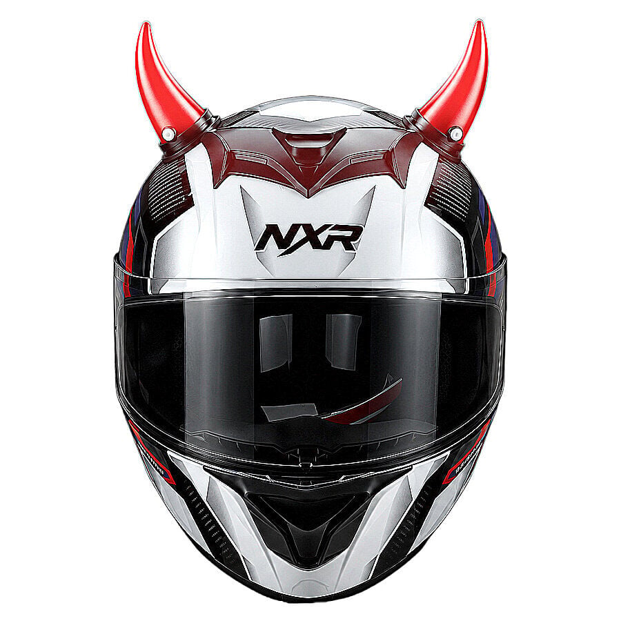 Işıklı Şarjlı Kask Kask Boynuzu Mavi