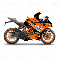 KTM RC 250 Race Stripes Design Sticker Set Turuncu-Siyah-Beyaz (2014-2016)