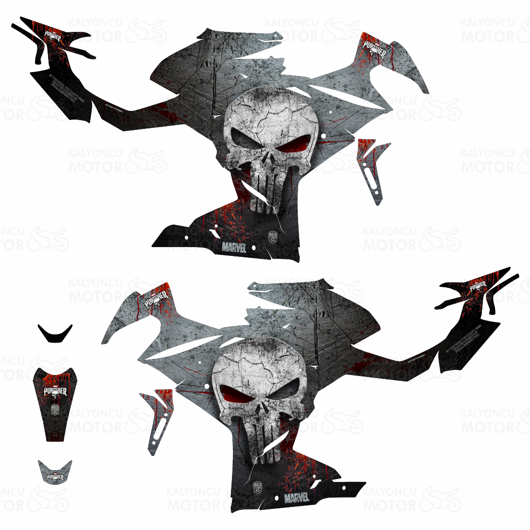 CF Moto 250 SR The Punisher Design Sticker Set - Kaplama | Kalyoncu Motor