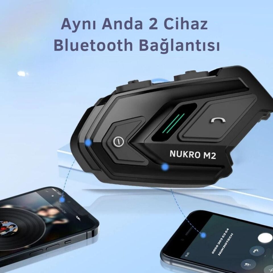 Nukro M2 Bluetooth İnterkom Siyah