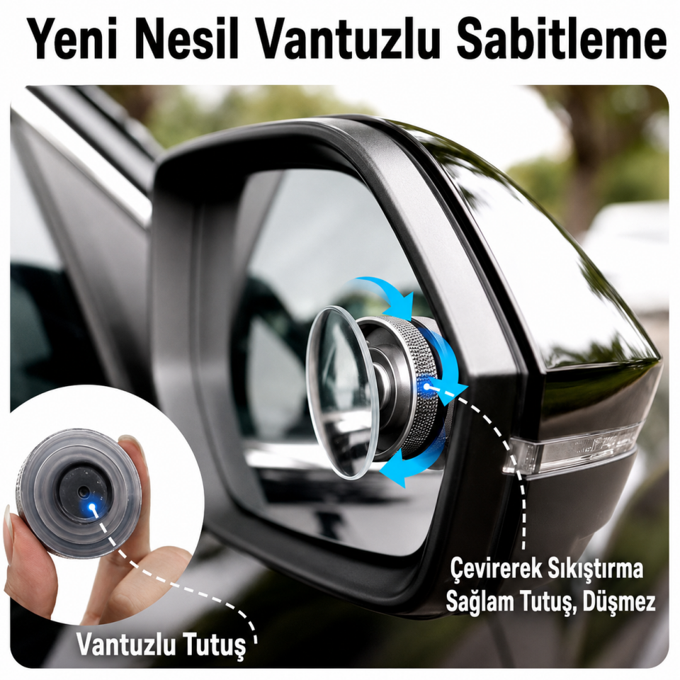 Kör Nokta Aynası Vantuzlu Üniversal 50 mm.