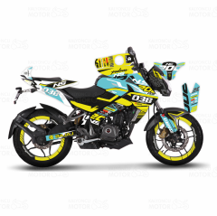 Bajaj Pulsar 200 NS Yellow Flou Design Sticker Set Turkuaz
